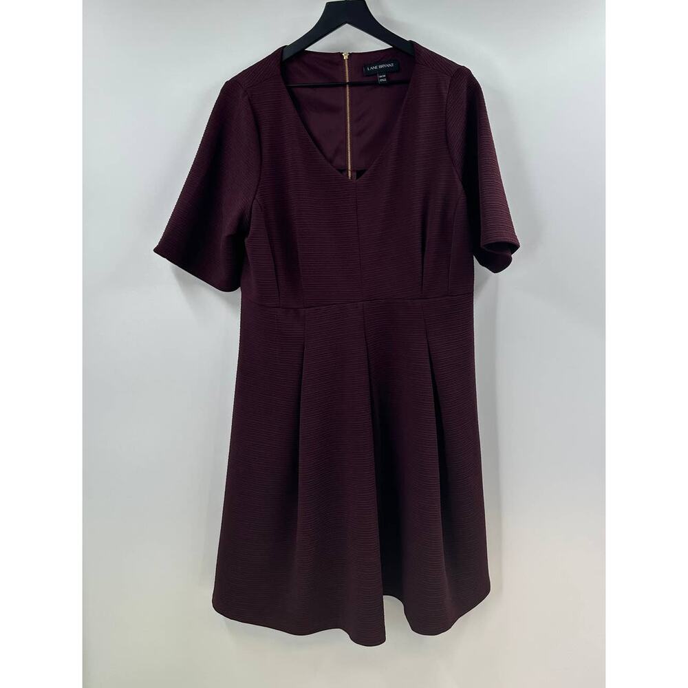 Lane Bryant Plum Asymmetrical Fit-and-Flare Dress